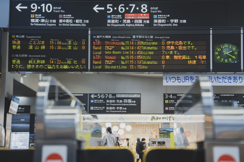 瀬戸大橋を渡る列車マリンライナー